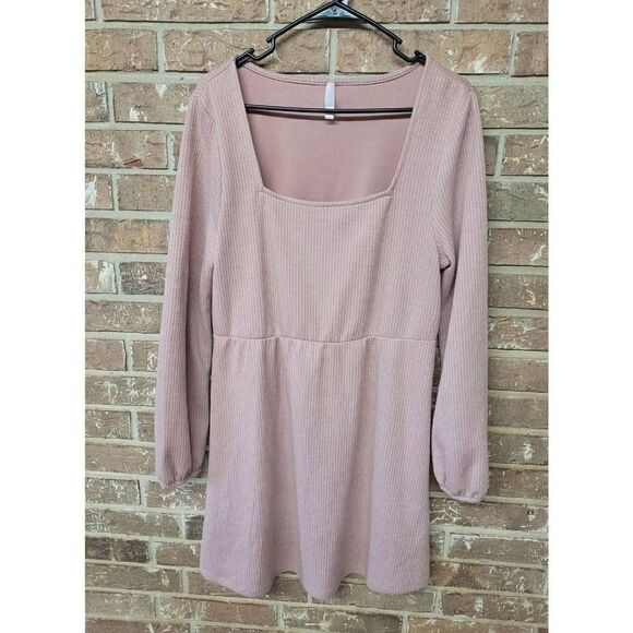 Xhiliration Square Neck Sweater Dress, Women's Large - Picture 1 of 4